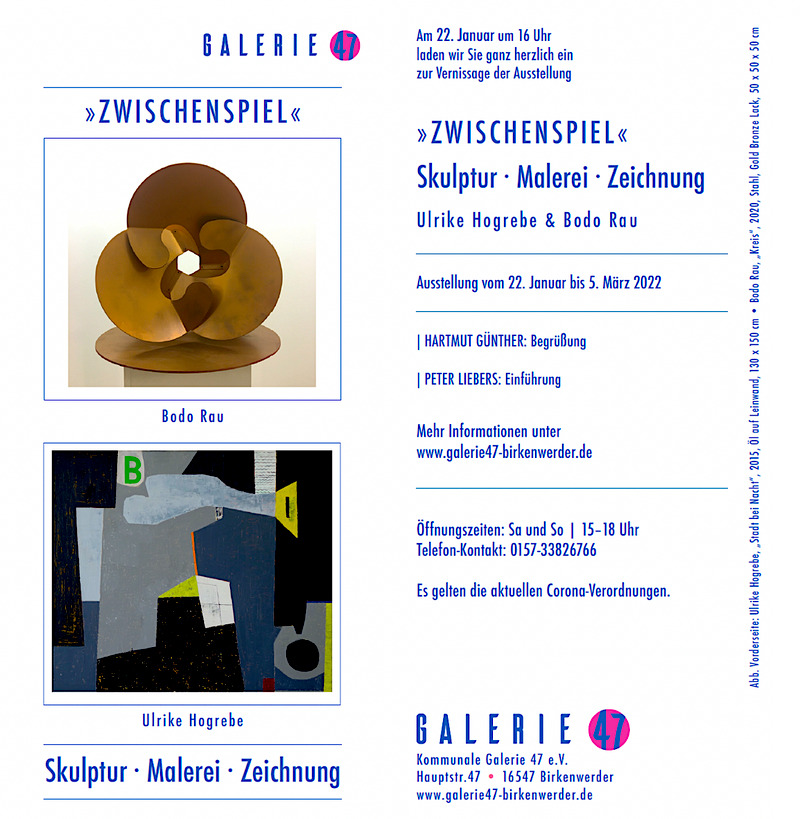 Einladung zur Ausstellung „Zwischenspiel“, Birkenwerder