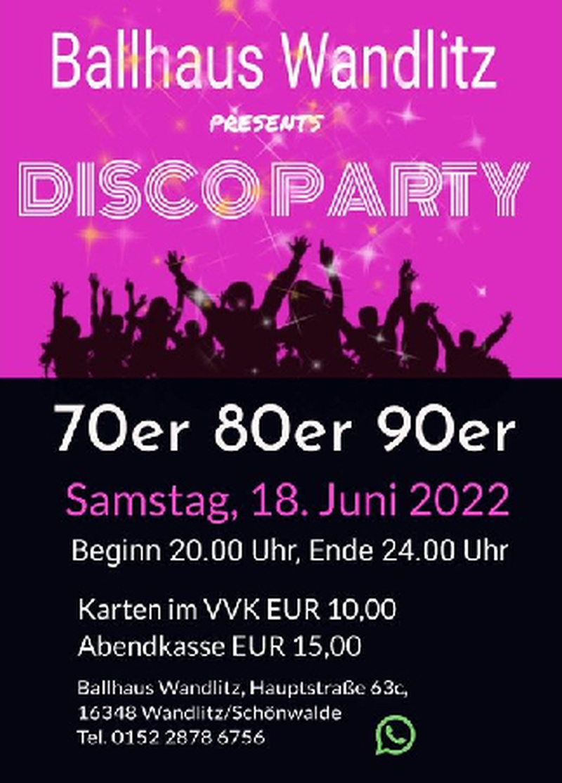 Discoparty im Ballhaus, Birkenwerder